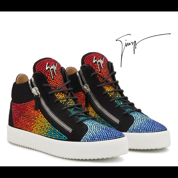 giuseppe zanotti BNIB rainbow crystal midtops - Picture 4 of 9